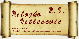 Milojko Vitlešević vizit kartica